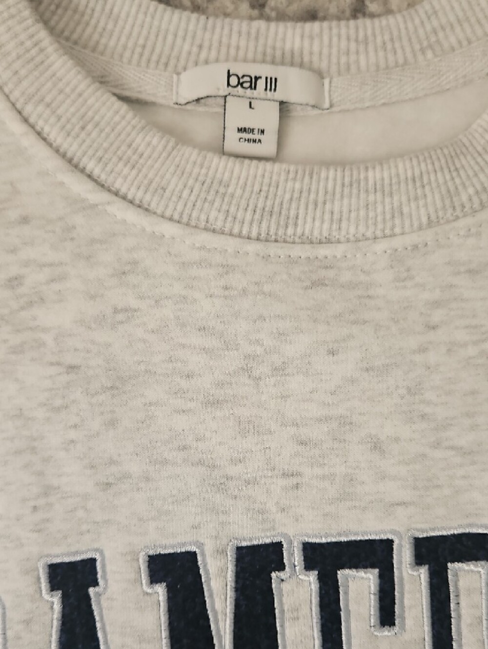 Bar III Light Gray 'GAMEDAY' Crewneck Sweatshirt - Picture 2 of 2